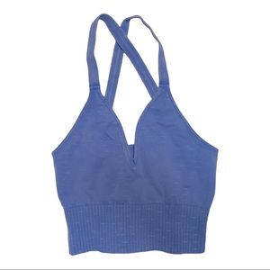 Blue Washed Free People Good Karma Crop #2